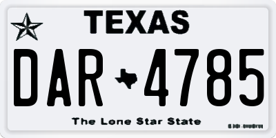 TX license plate DAR4785