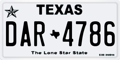 TX license plate DAR4786