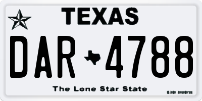 TX license plate DAR4788