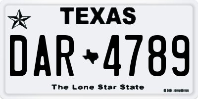 TX license plate DAR4789