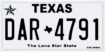 TX license plate DAR4791