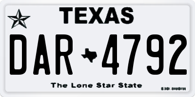 TX license plate DAR4792