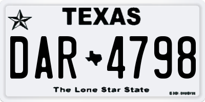 TX license plate DAR4798