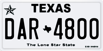 TX license plate DAR4800