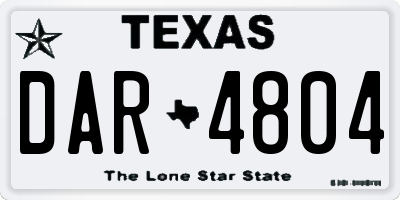 TX license plate DAR4804