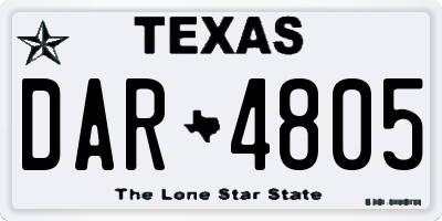 TX license plate DAR4805