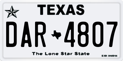 TX license plate DAR4807