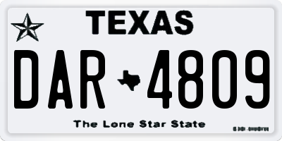 TX license plate DAR4809