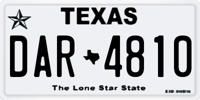 TX license plate DAR4810