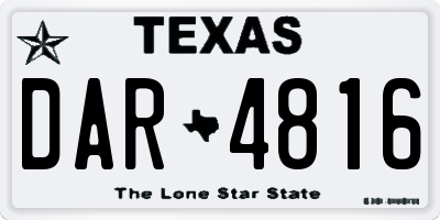 TX license plate DAR4816