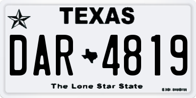 TX license plate DAR4819
