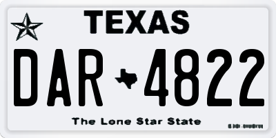 TX license plate DAR4822