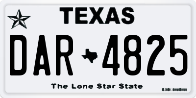 TX license plate DAR4825