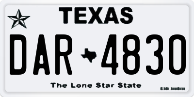 TX license plate DAR4830