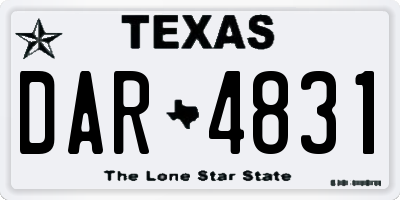 TX license plate DAR4831