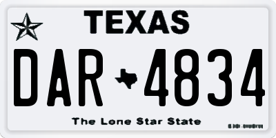 TX license plate DAR4834
