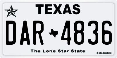 TX license plate DAR4836