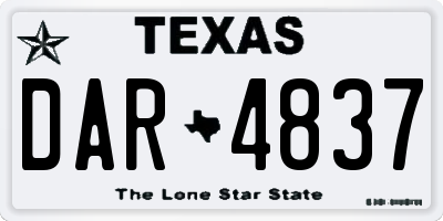 TX license plate DAR4837