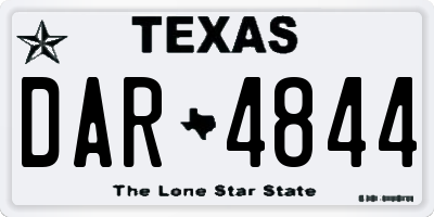 TX license plate DAR4844