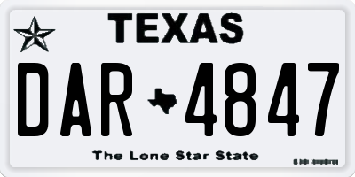 TX license plate DAR4847