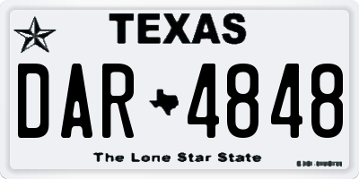 TX license plate DAR4848