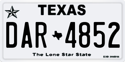 TX license plate DAR4852