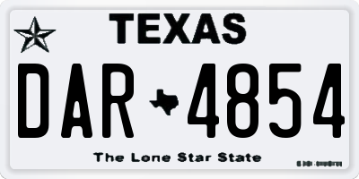 TX license plate DAR4854