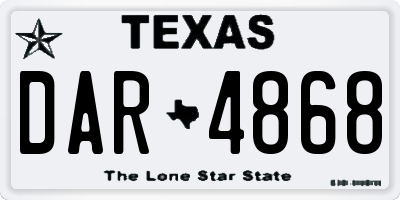 TX license plate DAR4868