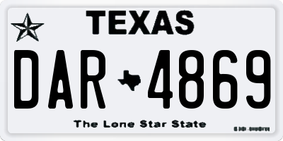 TX license plate DAR4869