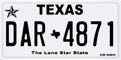 TX license plate DAR4871
