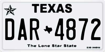 TX license plate DAR4872