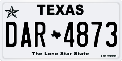 TX license plate DAR4873