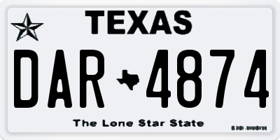 TX license plate DAR4874