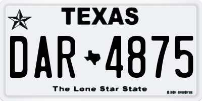 TX license plate DAR4875