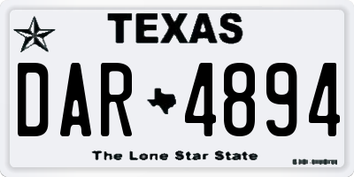 TX license plate DAR4894