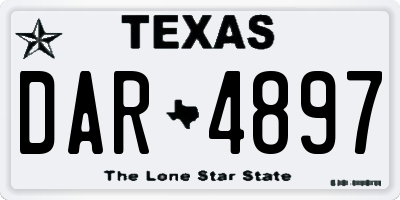 TX license plate DAR4897