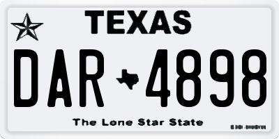 TX license plate DAR4898