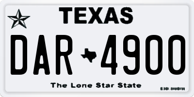 TX license plate DAR4900