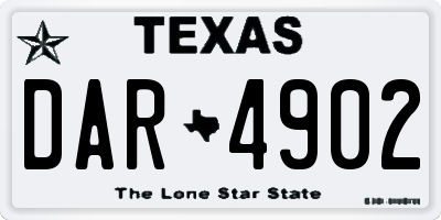 TX license plate DAR4902