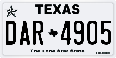 TX license plate DAR4905