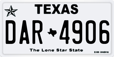 TX license plate DAR4906
