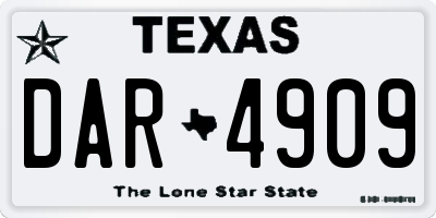 TX license plate DAR4909