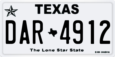 TX license plate DAR4912