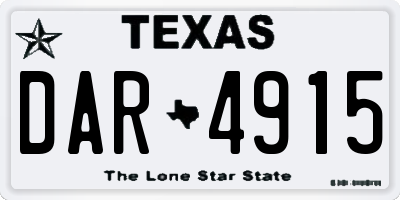 TX license plate DAR4915