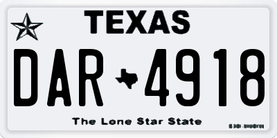 TX license plate DAR4918