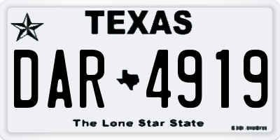 TX license plate DAR4919