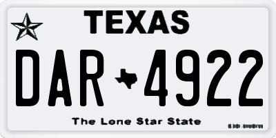 TX license plate DAR4922
