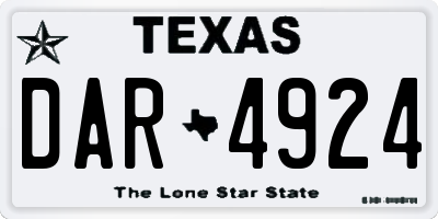 TX license plate DAR4924