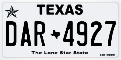TX license plate DAR4927