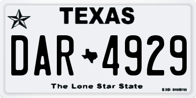 TX license plate DAR4929